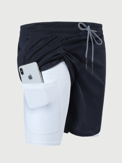 Shorts Deportivos Ligeros 2 en 1 con Forro Interior