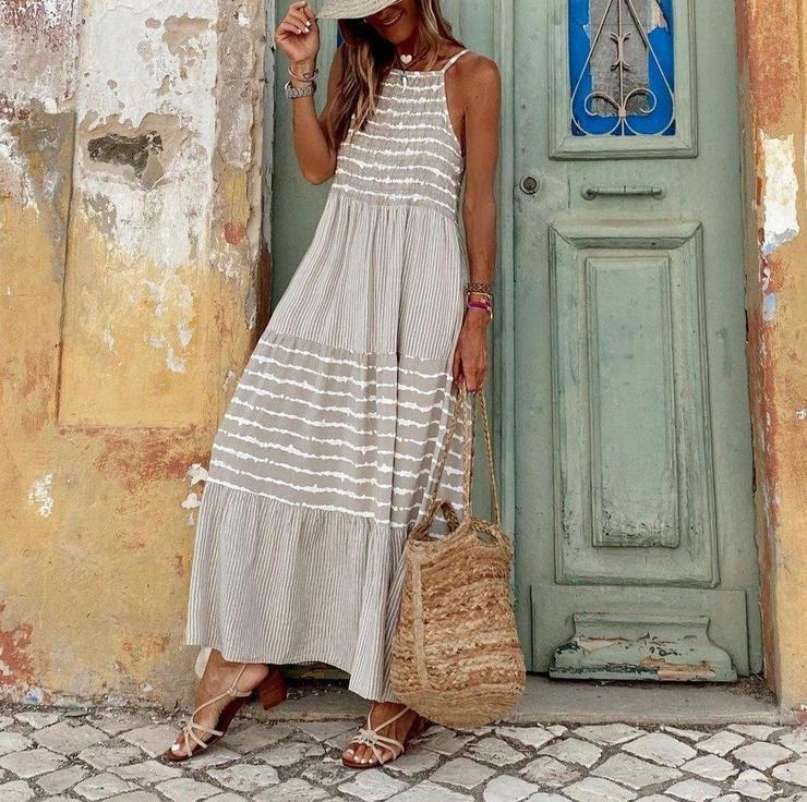 Vestido Largo Estampado Mujer - Vestiria
