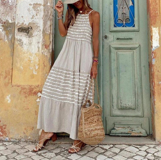 Vestido Largo Estampado Mujer - Vestiria