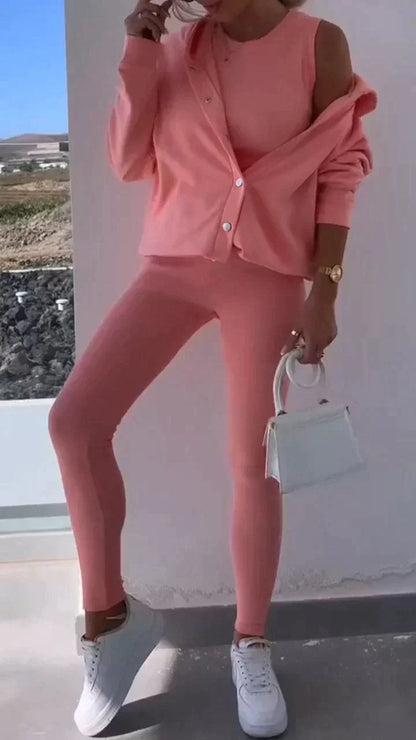 Conjunto de 3 piezas: Sudadera con capucha, Top y Pantalón