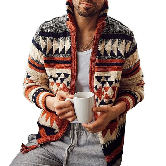Chaleco Hombre Punto Estampado Tribal - Vestiria