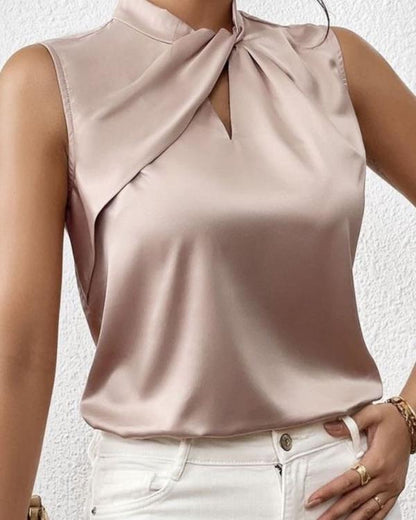Blusa Mujer Satinada Escote Glamouroso