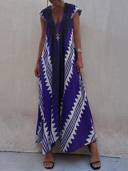 Vestido Maxi Mujer Escote V Elegante