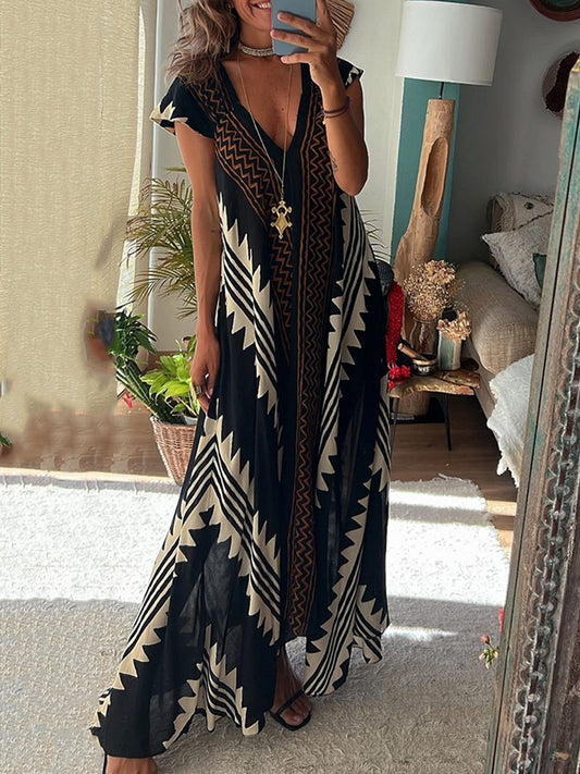 Vestido Maxi Mujer Escote V Elegante - Vestiria