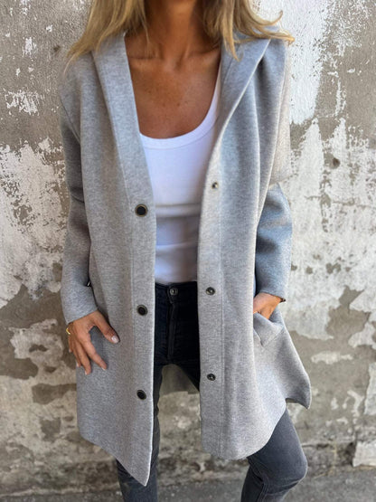 Chaqueta casual con capucha y cierre fácil