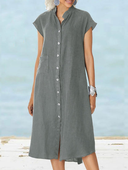 Vestido Midi Fresh Verano Manga Corta