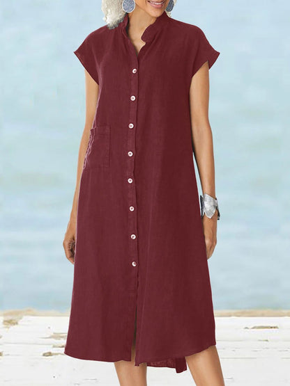 Vestido Midi Fresh Verano Manga Corta