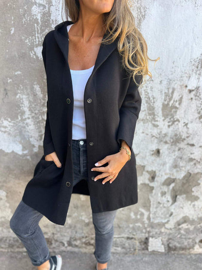 Chaqueta casual con capucha y cierre fácil
