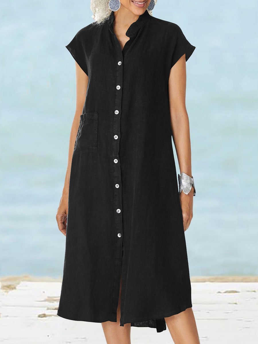 Vestido Midi Fresh Verano Manga Corta - Vestiria
