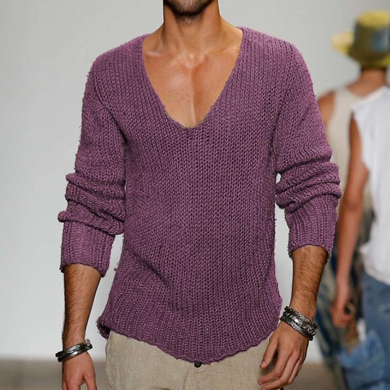 Camiseta Hombre Pico Estampado Deportivo