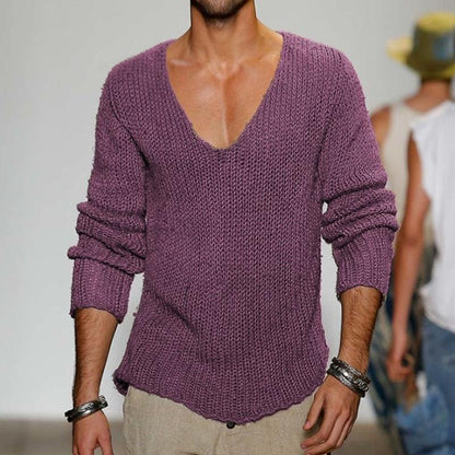 Camiseta Hombre Pico Estampado Deportivo