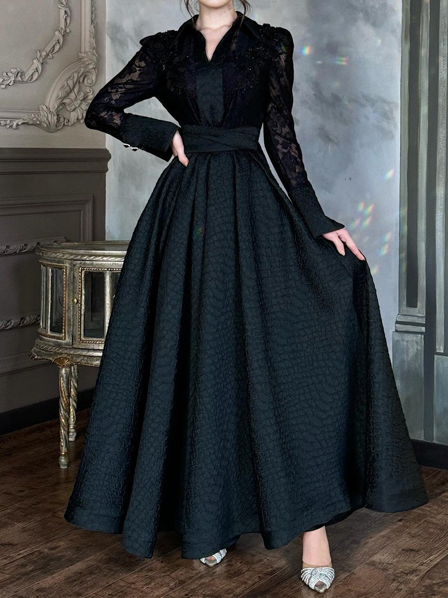 Vestido Boho Chic con Cuentas y Encaje