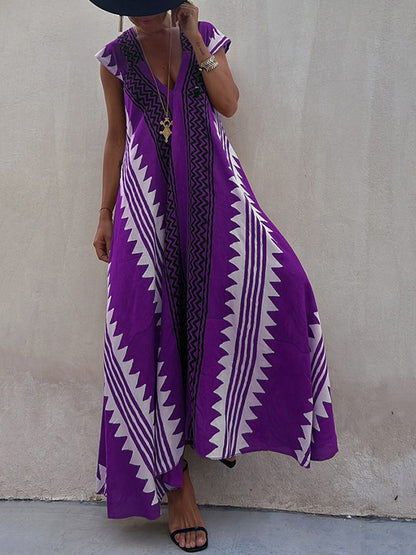 Vestido Maxi Mujer Escote V Elegante