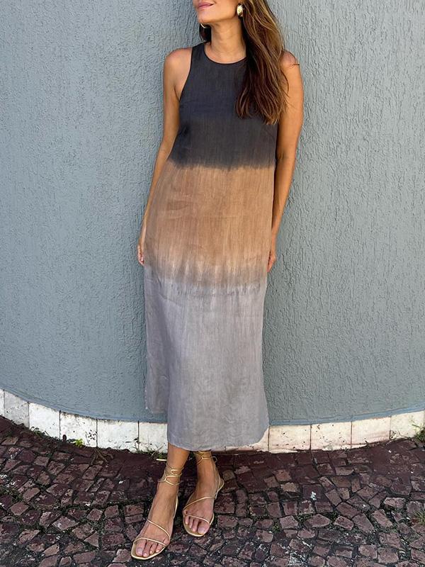 Vestido Largo de Verano sin Mangas Estampado