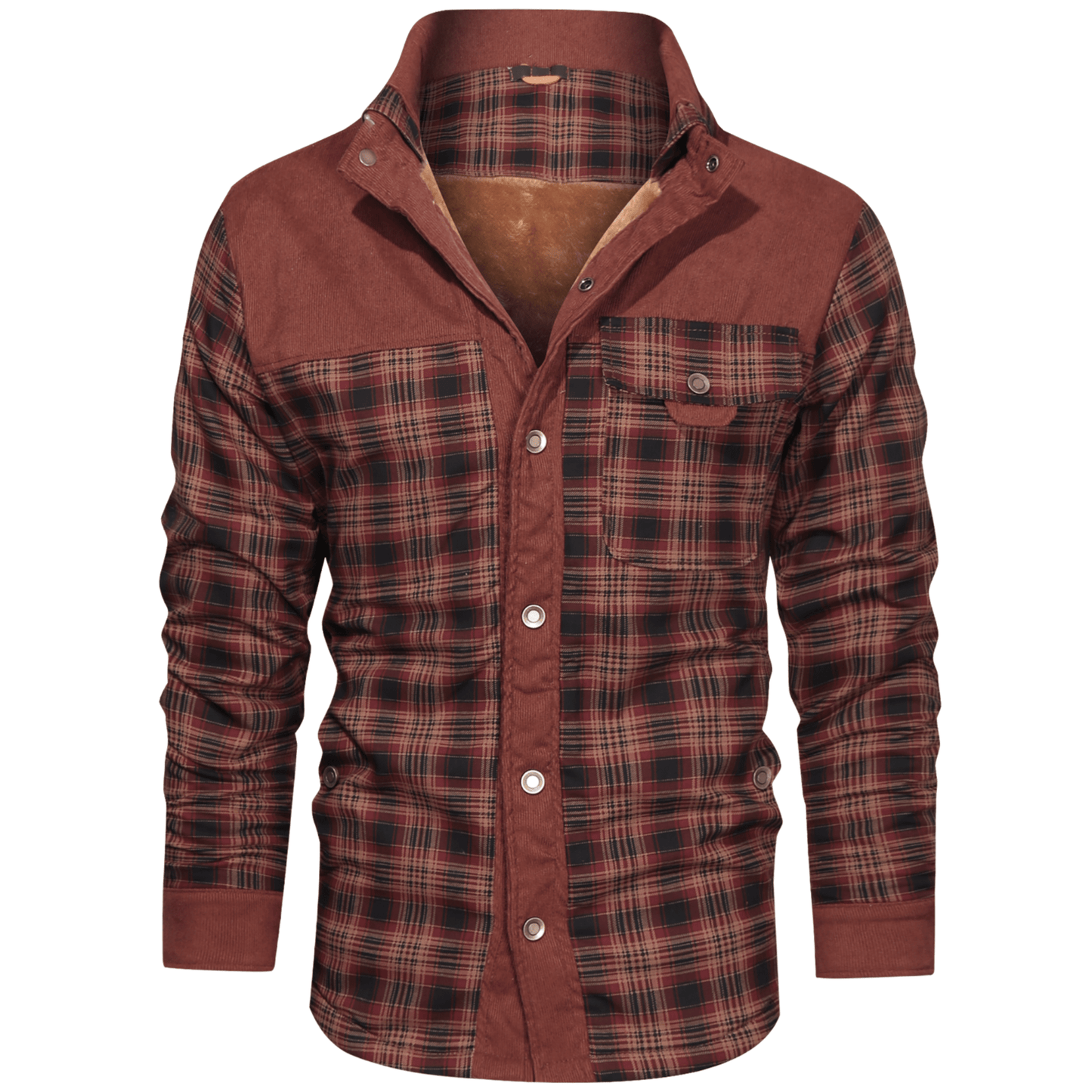 Chaqueta de franela a cuadros resistente para hombre
