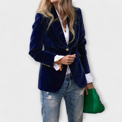 Chaquetón de terciopelo botones brillantes