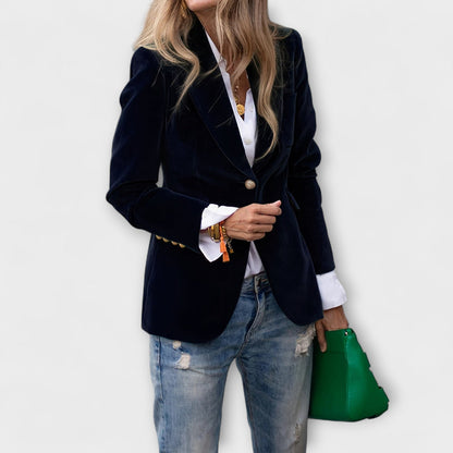 Chaquetón de terciopelo botones brillantes