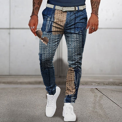 Pantalones Hombre Verano Estilo Patchwork Clásico