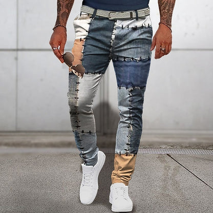 Pantalones Hombre Verano Estilo Patchwork Clásico