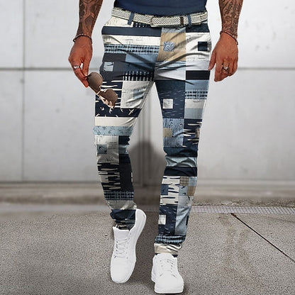 Pantalones Hombre Verano Estilo Patchwork Clásico