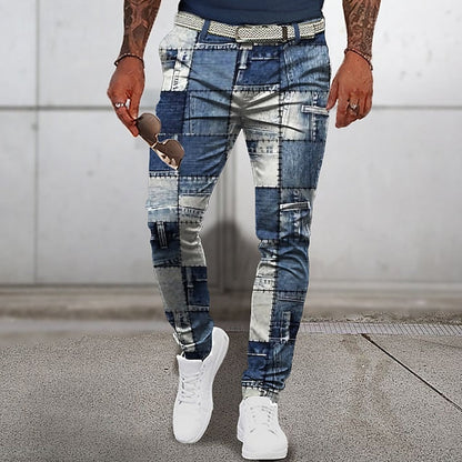Pantalones Hombre Verano Estilo Patchwork Clásico