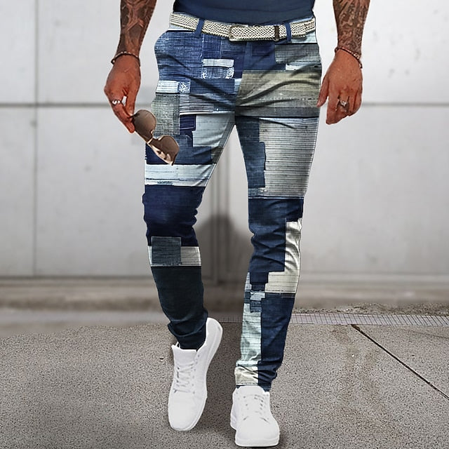 Pantalones Hombre Verano Estilo Patchwork Clásico - Vestiria
