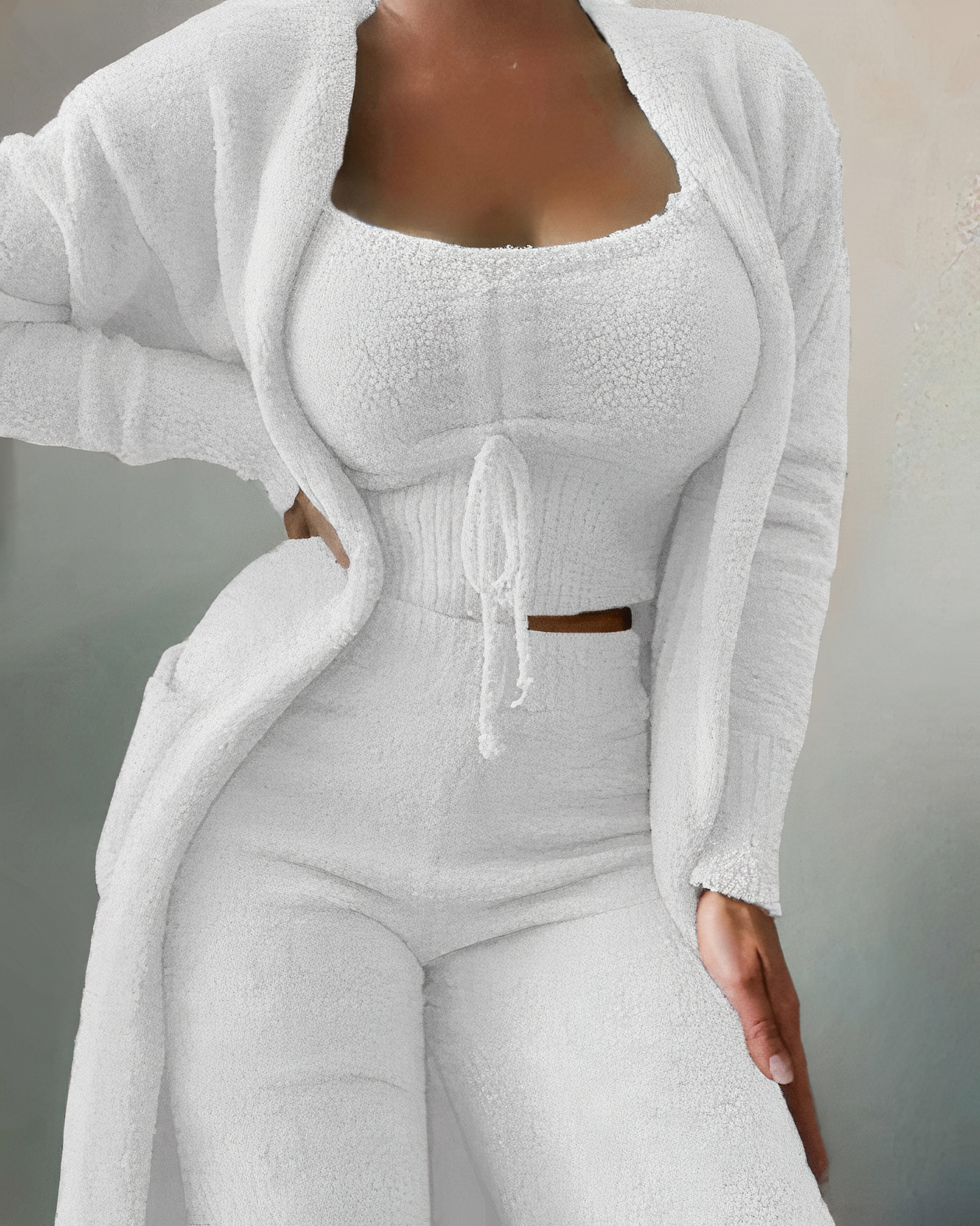 Pijama femenino de punto suave y cómodo