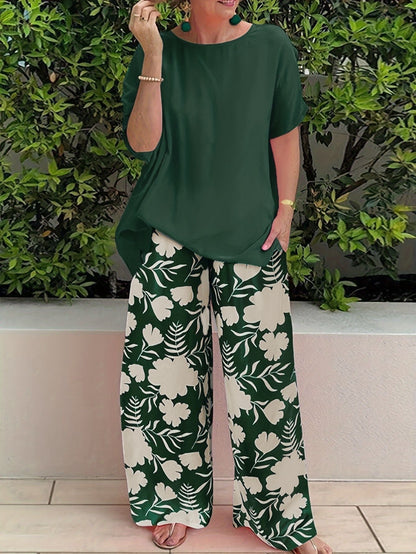 Conjunto Mujer Floral Cómodo Verano