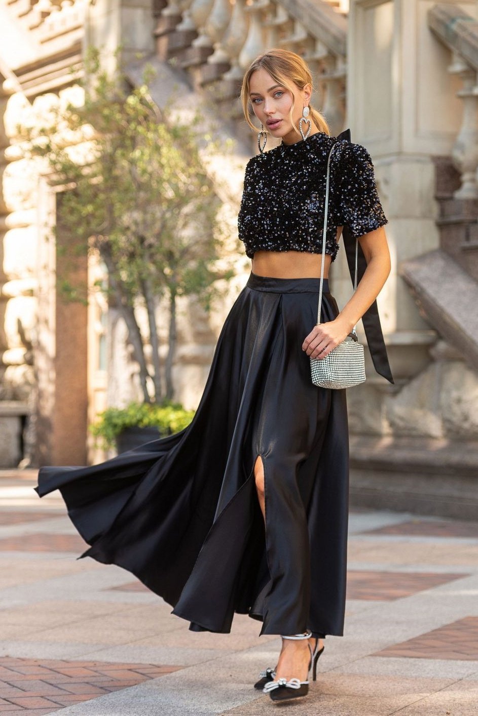 Conjunto Vestido Pajarita Brillante
