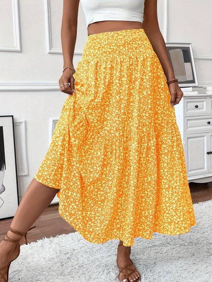 Falda Boho Estampada Florales Suelta y Ligera