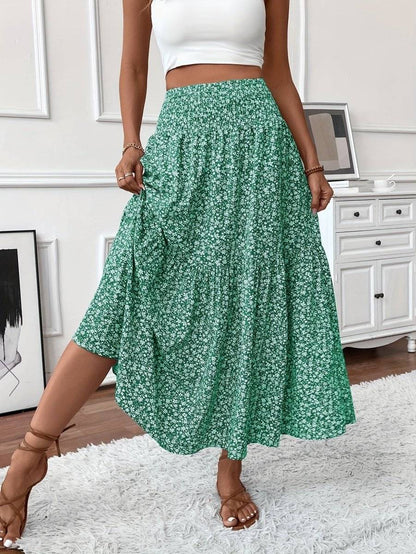 Falda Boho Estampada Florales Suelta y Ligera