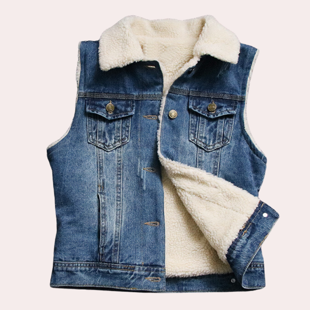 Chaleco Cuero Mujer Sin Mangas Estilo Vaquero - Vestiria