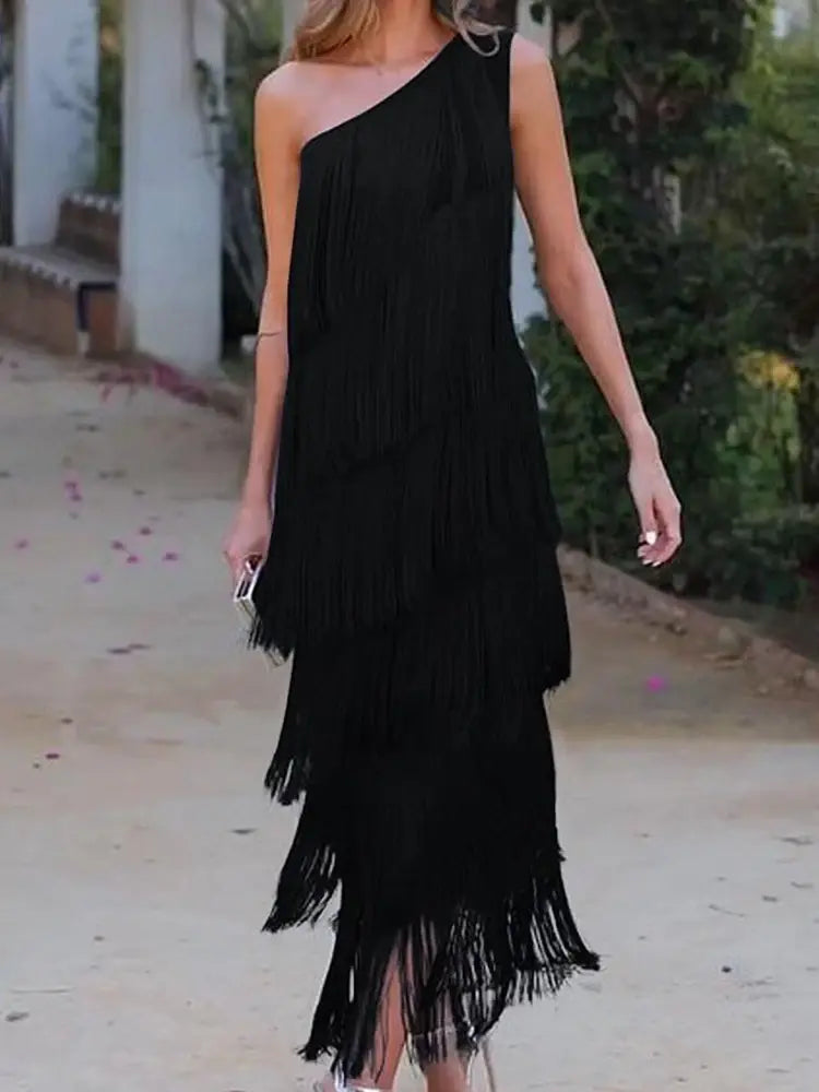 Vestido Flamenco Elegante con Flecos