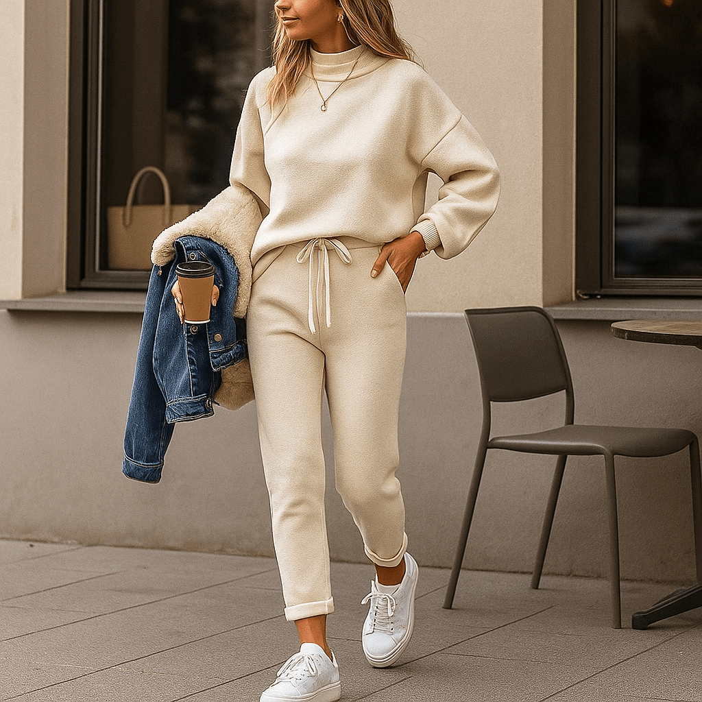 Traje de mujer de punto dos piezas elegante