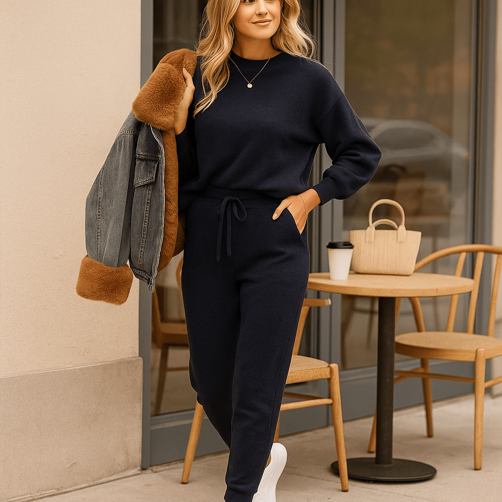 Traje de mujer de punto dos piezas elegante