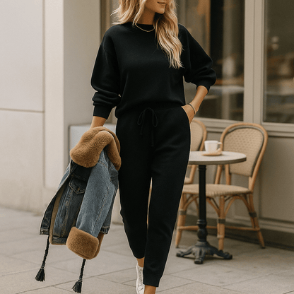 Traje de mujer de punto dos piezas elegante