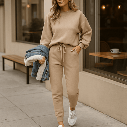 Traje de mujer de punto dos piezas elegante