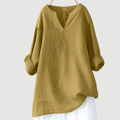 Vestido mujer holgado con escote en V elegante