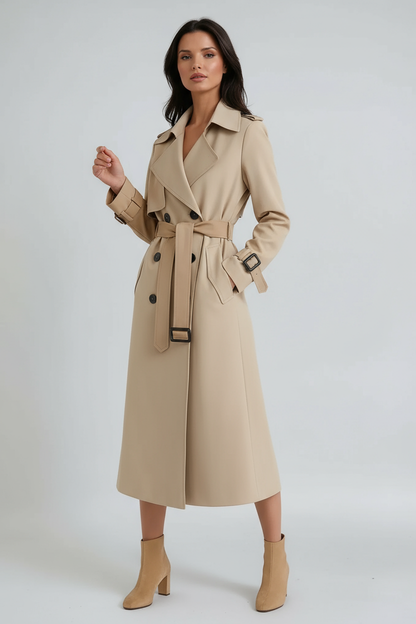 Abrigo Trench Mujer Invierno Cinturón Ajustable