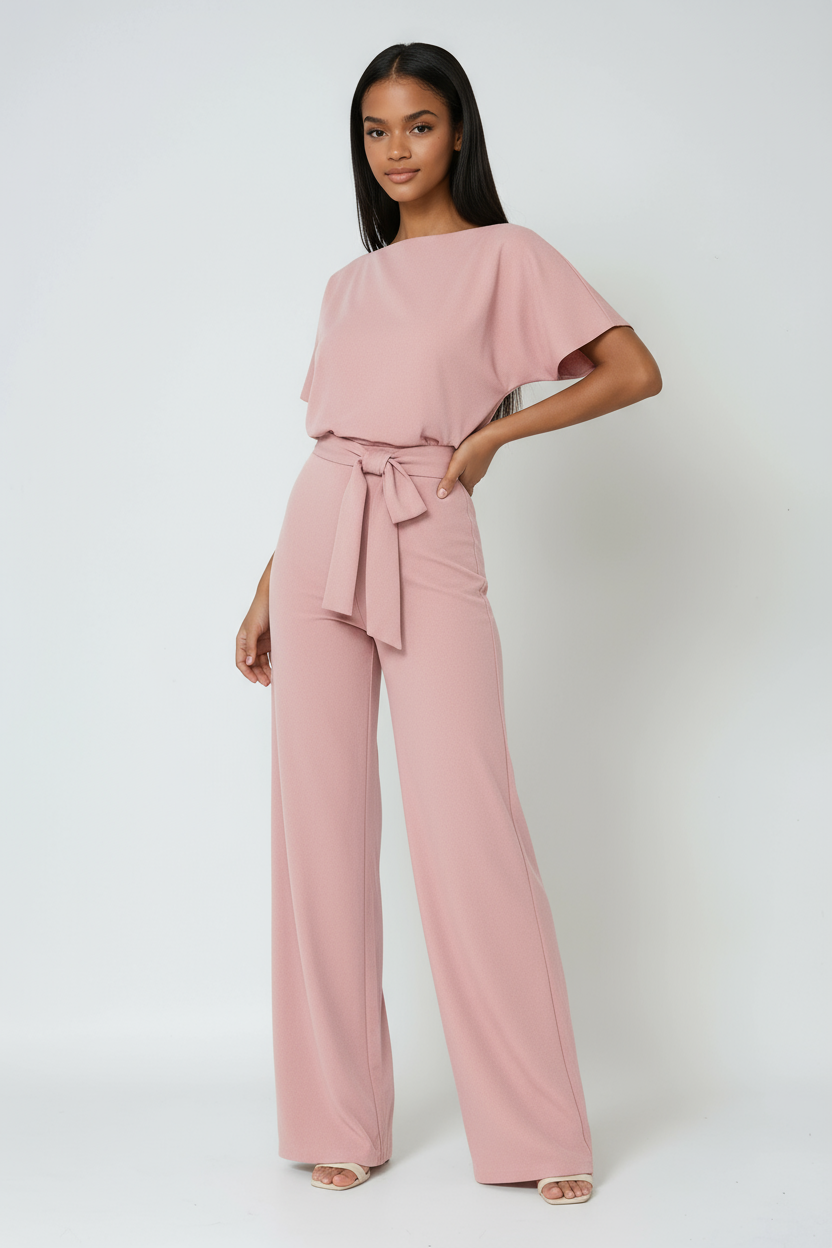 Pantalón Mujer Ancho Cinturón Elástico