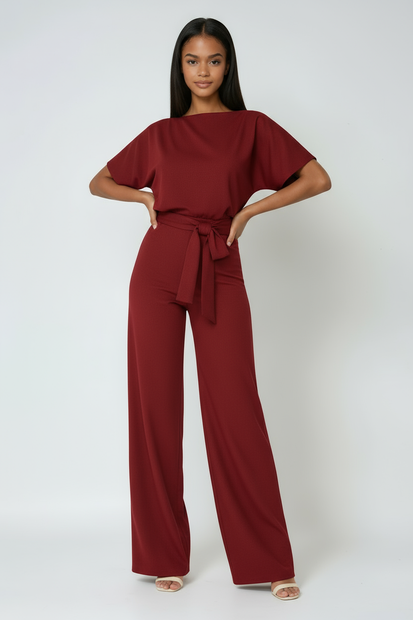 Pantalón Mujer Ancho Cinturón Elástico