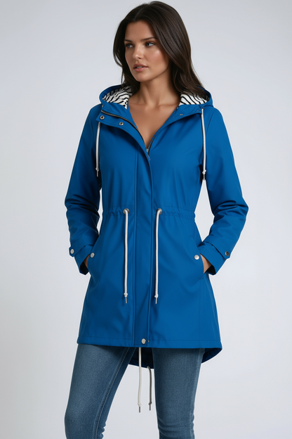 Chaqueta de mujer acolchada con capucha impermeable