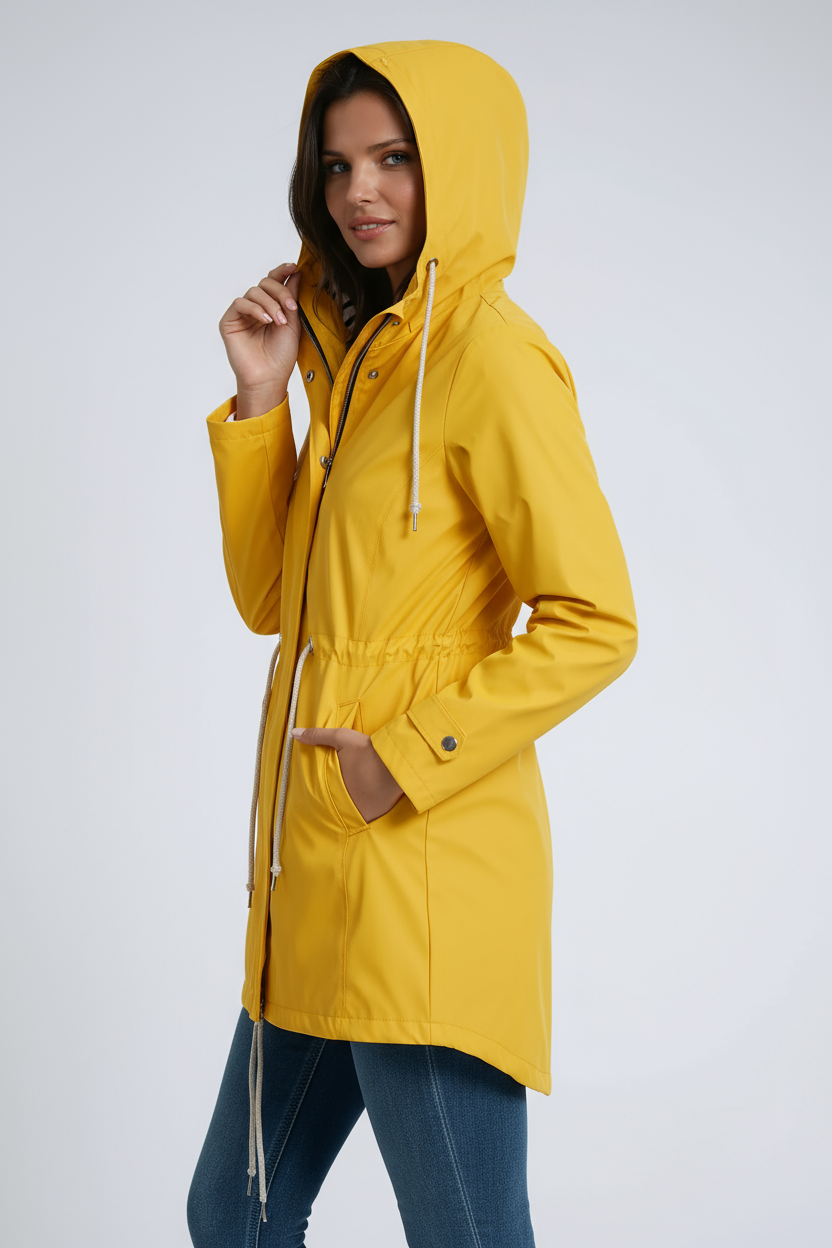 Chaqueta de mujer acolchada con capucha impermeable