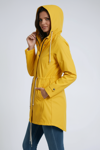 Chaqueta de mujer acolchada con capucha impermeable