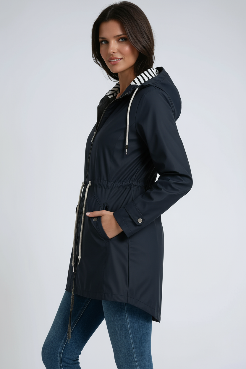 Chaqueta de mujer acolchada con capucha impermeable