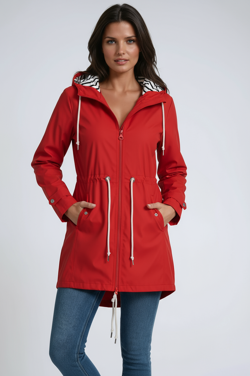 Chaqueta de mujer acolchada con capucha impermeable