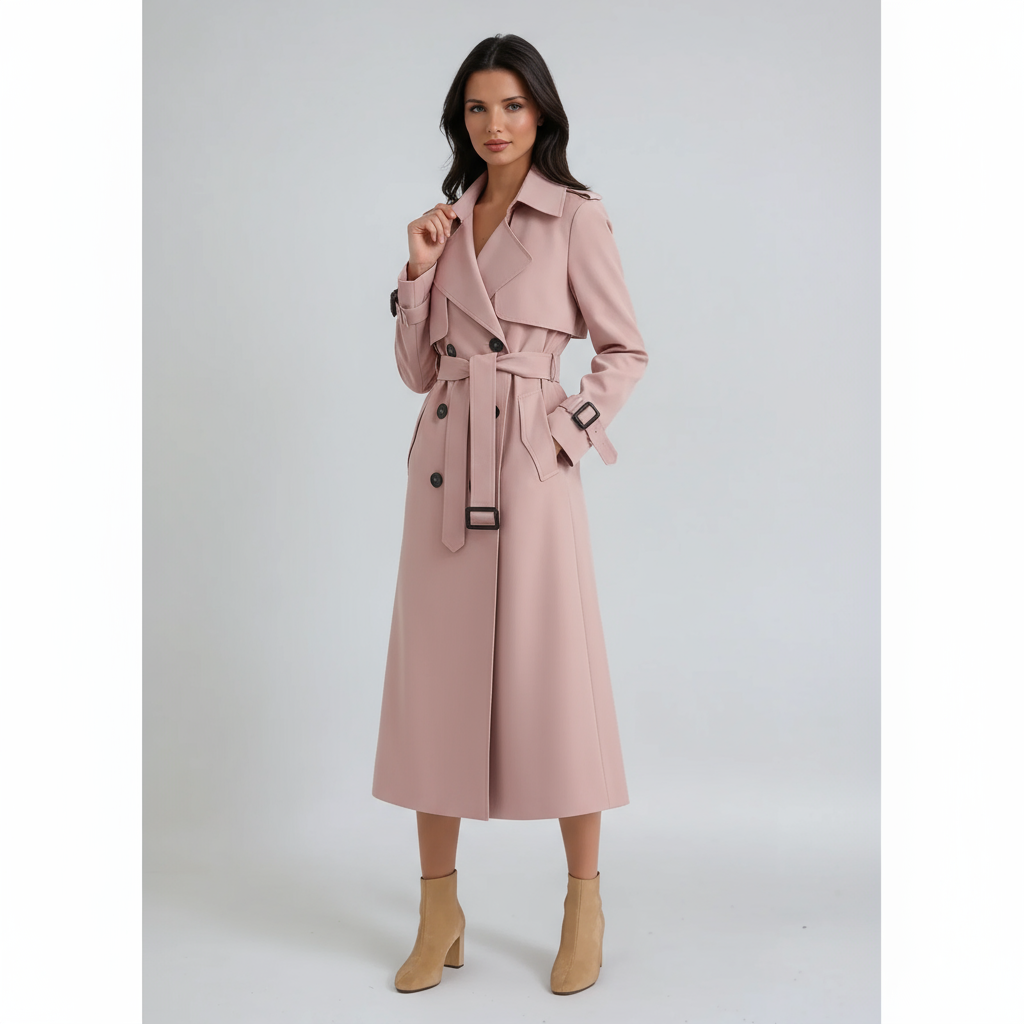 Abrigo Trench Mujer Invierno Cinturón Ajustable