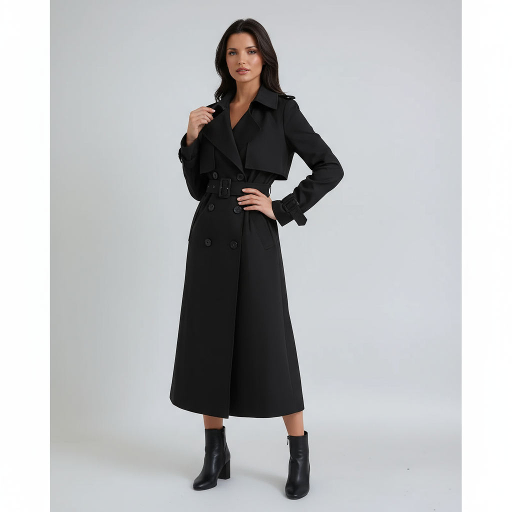 Abrigo Trench Mujer Invierno Cinturón Ajustable