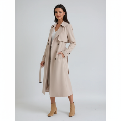 Abrigo Trench Mujer Invierno Cinturón Ajustable