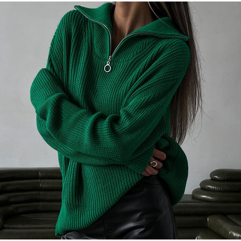 Sudadera de Punto Cuello Alto con Cremallera
